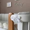 Protectie laterala patut bebe din muselina – Buline milky (4)